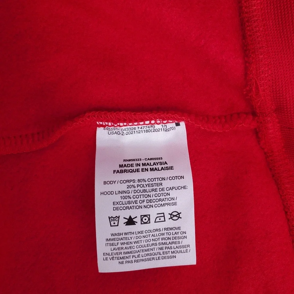 Jordan Mens Size Small Red Christmas Fireplace Graphic‎ Hoodie Sweatshirt Pocket